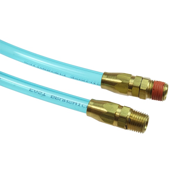 Flexcoil 1/4 ID x 30 ft 1/4 MPT Swivel x Rigid Transparent Blue